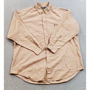 Ralph Lauren Yarmouth Men's Long Sleeve Button-Up Shirt, Size 17.5, 100% Cotton‎